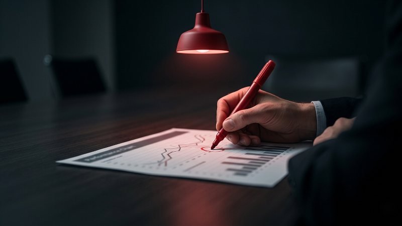 Executives reviewing performance figures in a boardroom