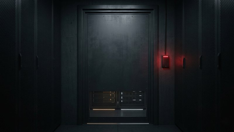 Secure server room with restricted access